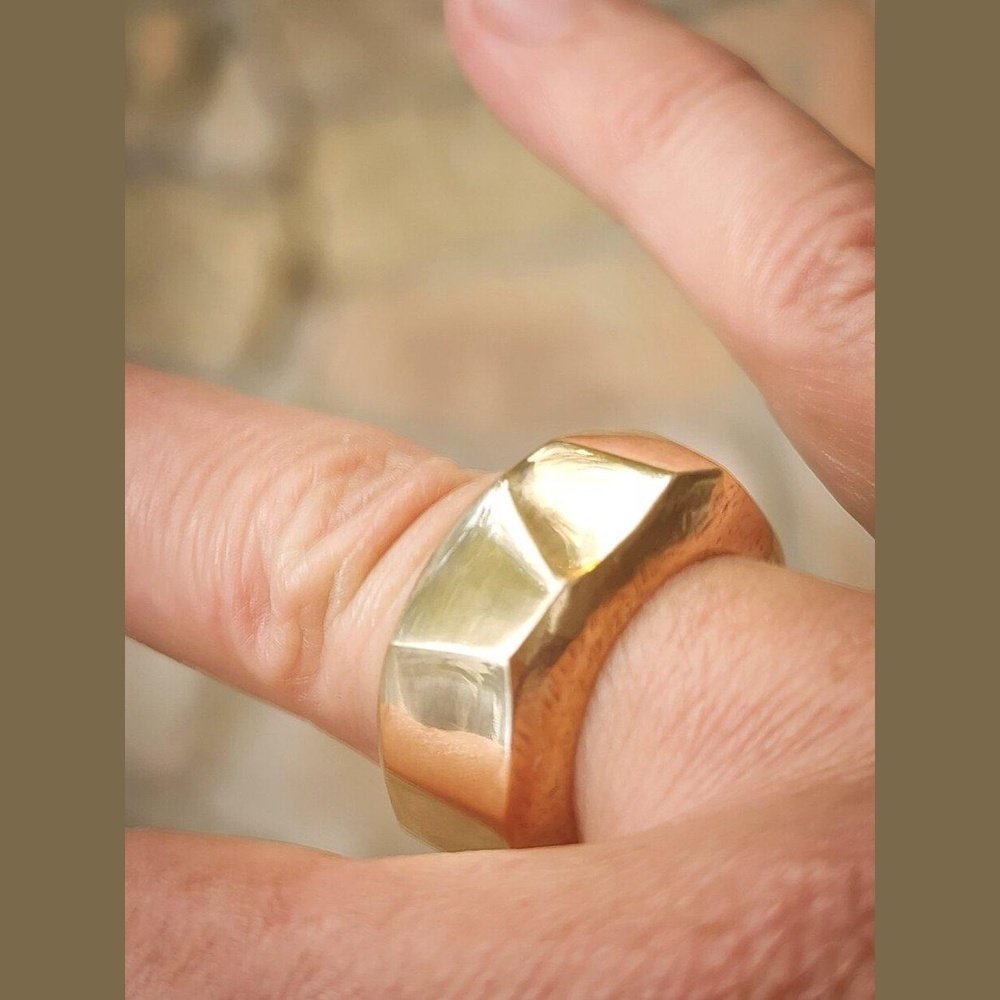 Organic Bronze Ring for His or Her - stok.