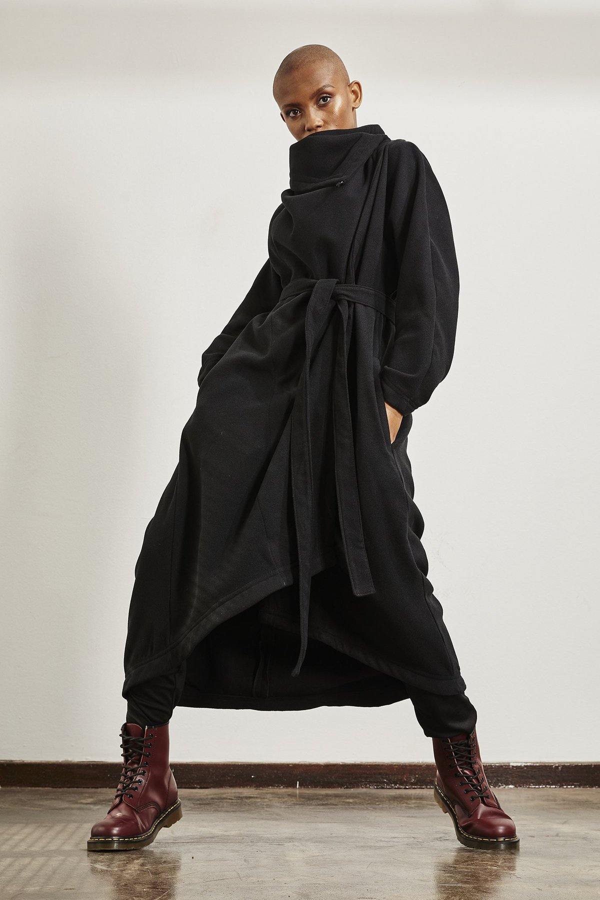 Black melton hotsell coat