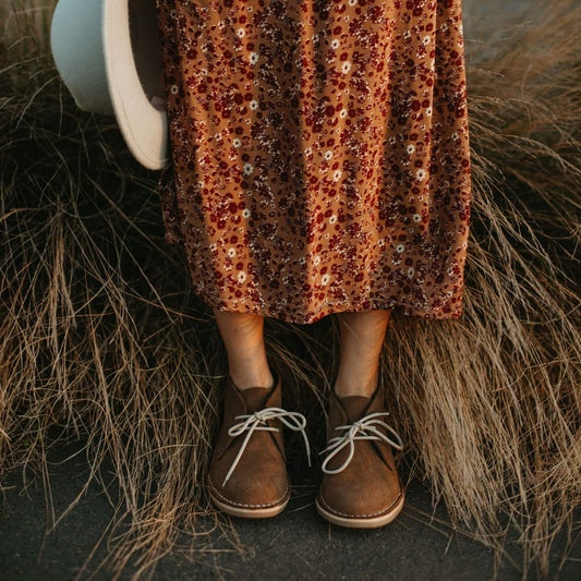 Lace Up Desert Boot - Grey Veldskoen - stok.
