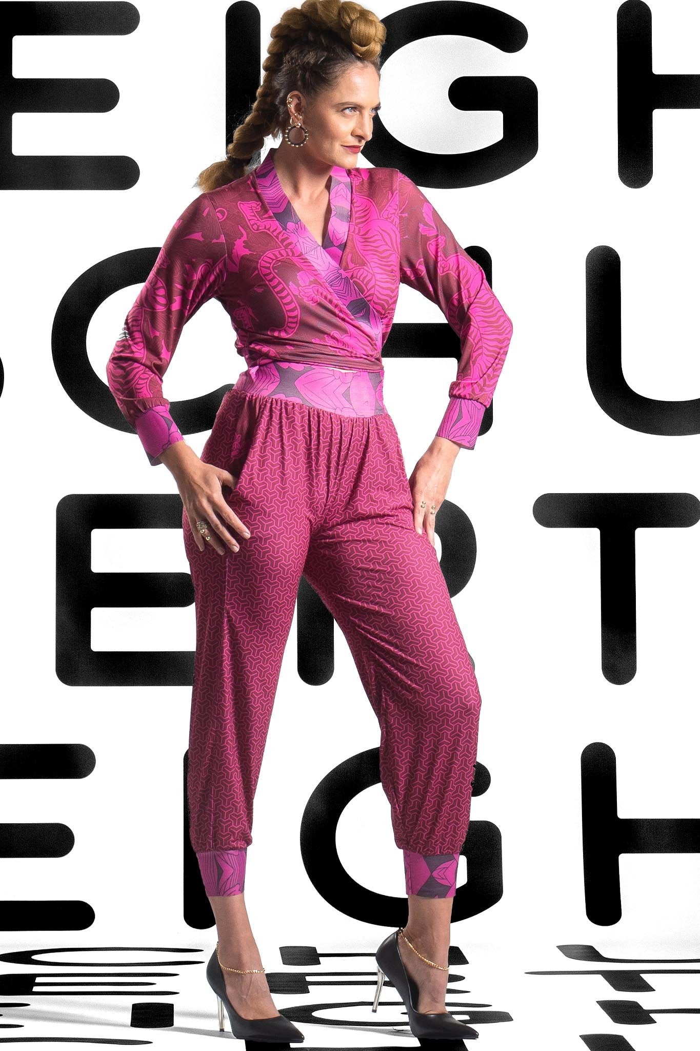 Shanghai Ladies Jumpsuit Hot Pink