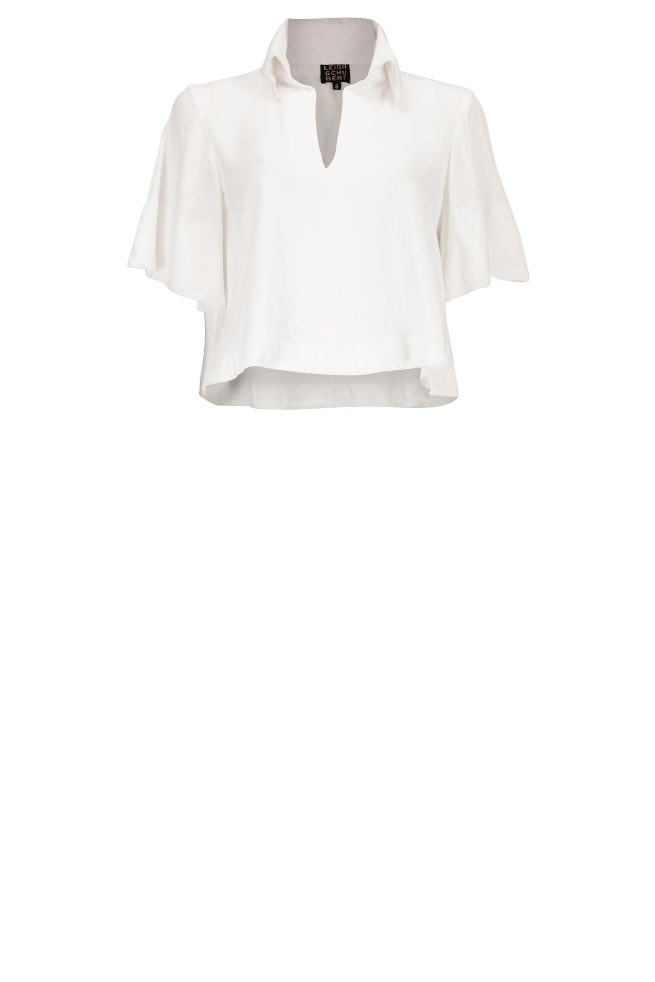 Swing Crop White Ladies Shirt