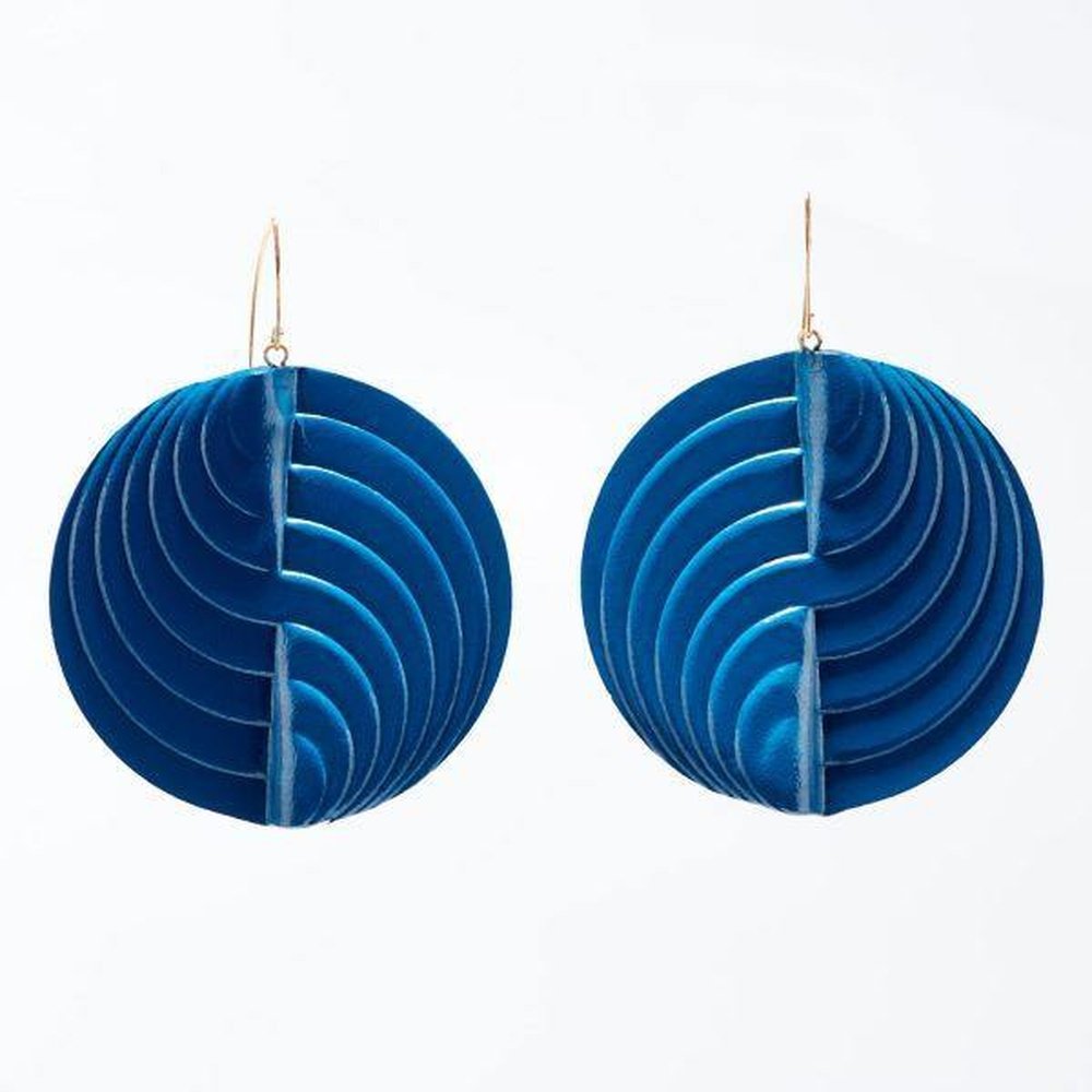 Leather Earrings Teal - stok.
