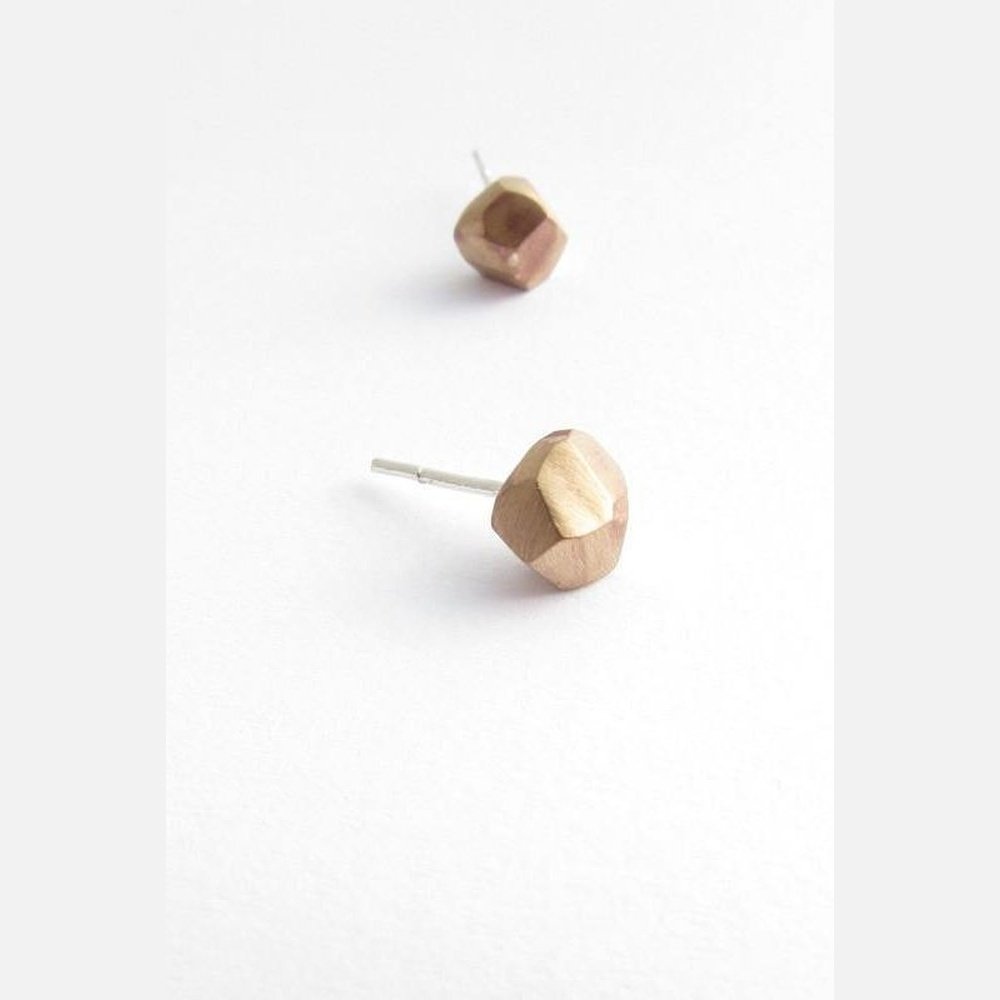 Nugget Earing Studs in Bronze or Silver - stok.