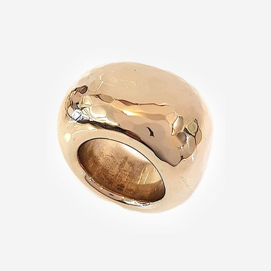 Domed Hammered Bronze Ring