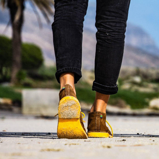 Lace Up Desert Boot - Yellow Veldskoen Veldskoen shoes stok.