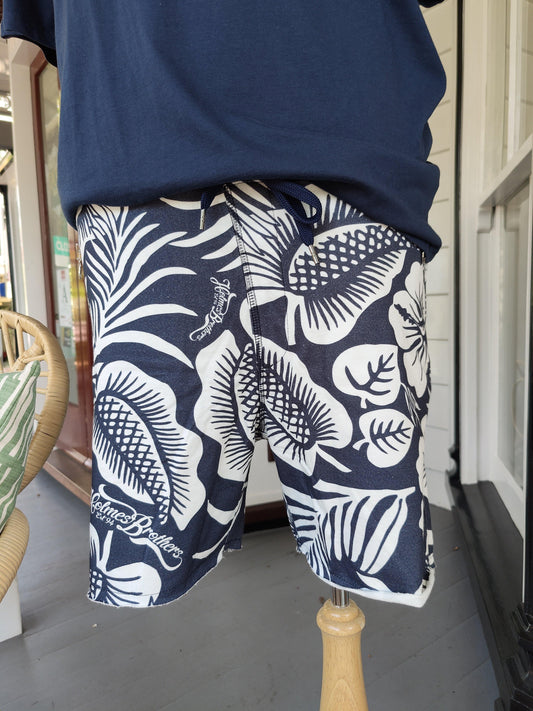 Navy Leaf Men's Shorts - stok.