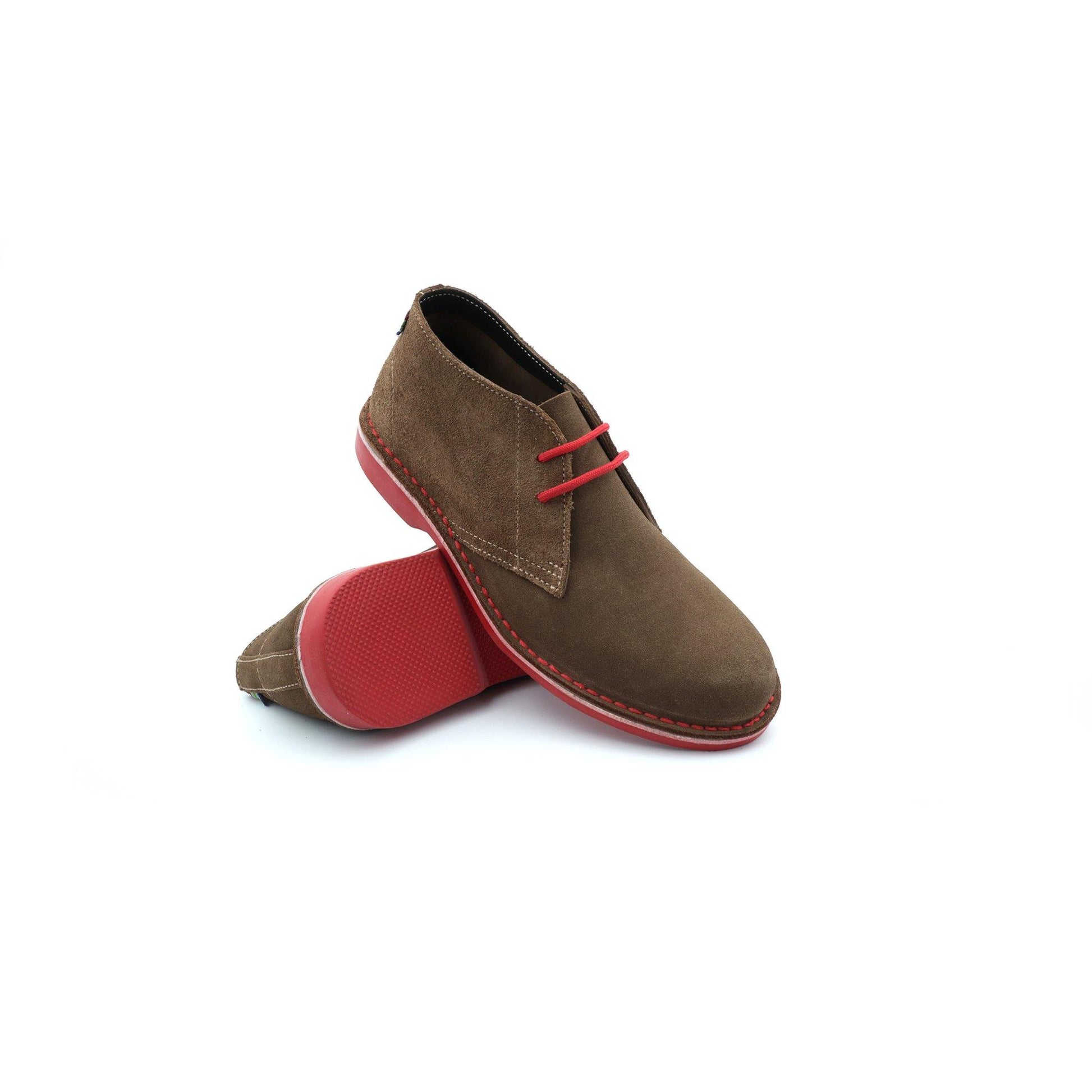 Lace Up Desert Boot - Red - stok.
