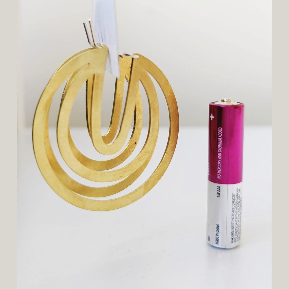 large brass stencil earring