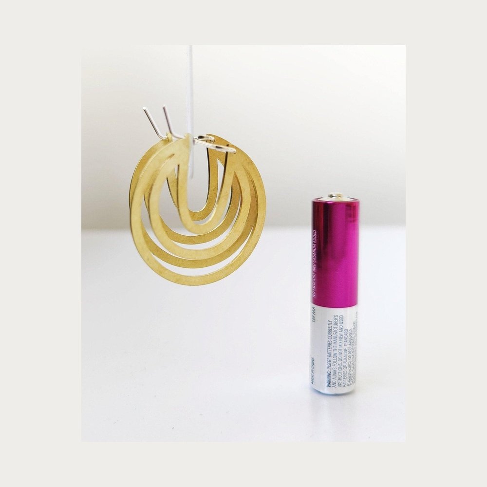 Silver Disc Small Stencil Earring - stok.