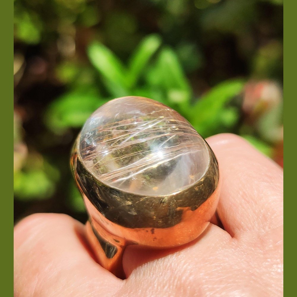 Bronze Ring with Quartz Stone - 1 of a kind - stok.