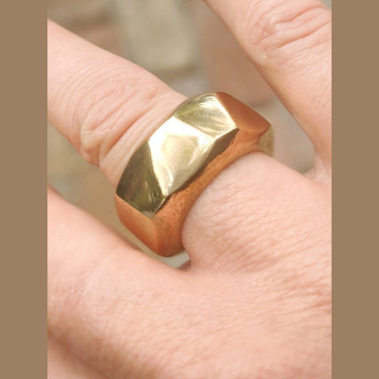 Organic Bronze Ring for His or Her - stok.