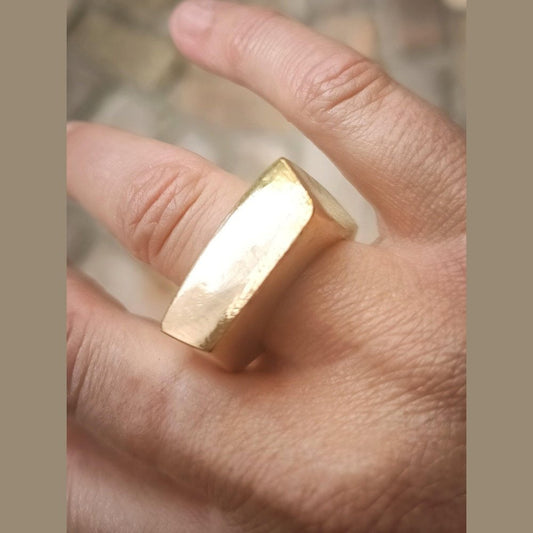 Irregular Organic Bronze Ring for His or Her - stok.