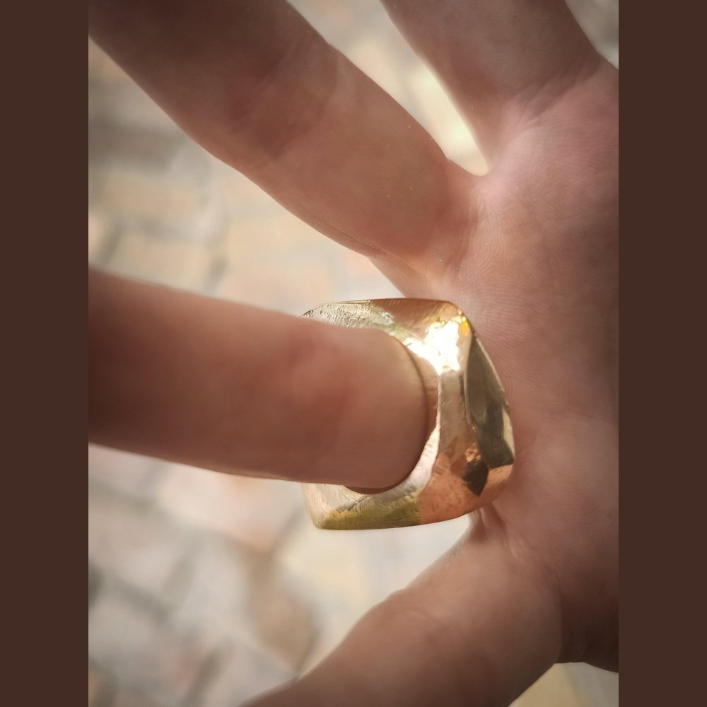 Irregular Organic Bronze Ring for His or Her - stok.