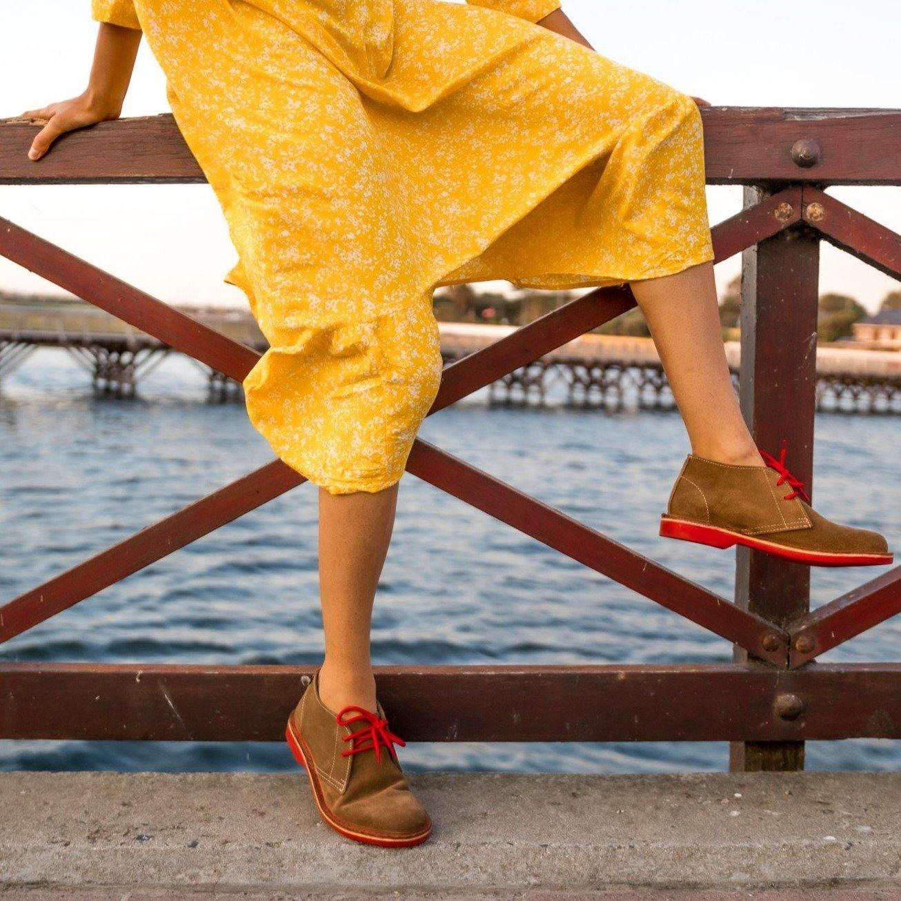 Lace Up Desert Boot - Red Veldskoen Veldskoen shoes stok.