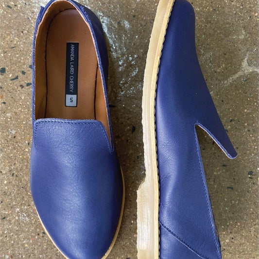 Hers Blue Loafers Amanda Laird Cherry shoes stok.