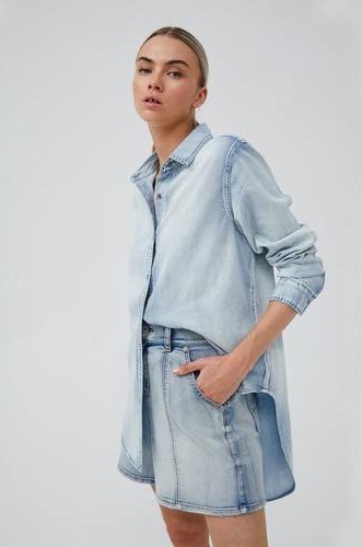 Chambray Collared Shirt - stok.