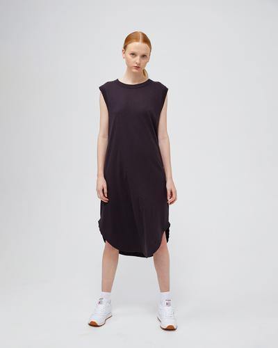 T-Shirt Dress with Hi-Lo Hem - Vintage Black - stok.