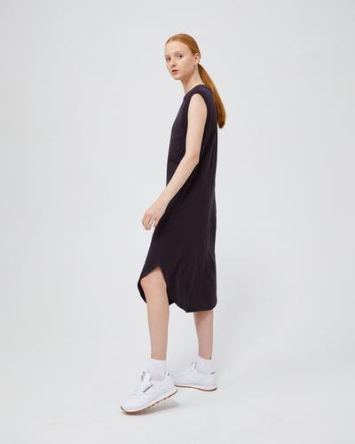 T-Shirt Dress with Hi-Lo Hem - Vintage Black - stok.