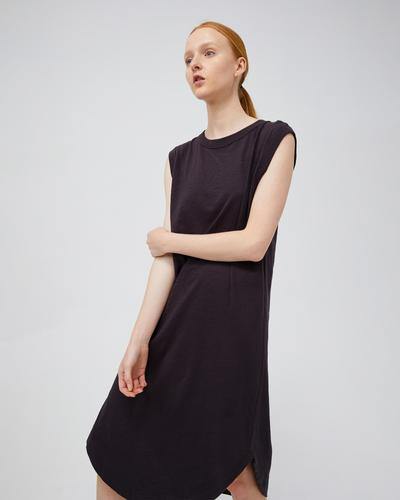 T-Shirt Dress with Hi-Lo Hem - Vintage Black - stok.