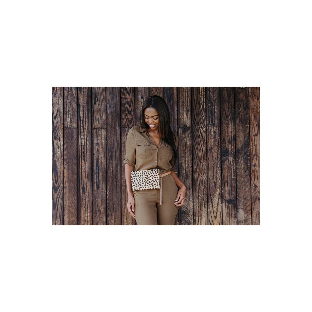Cheetah Pouch Purse - White & Hazelnut - stok.