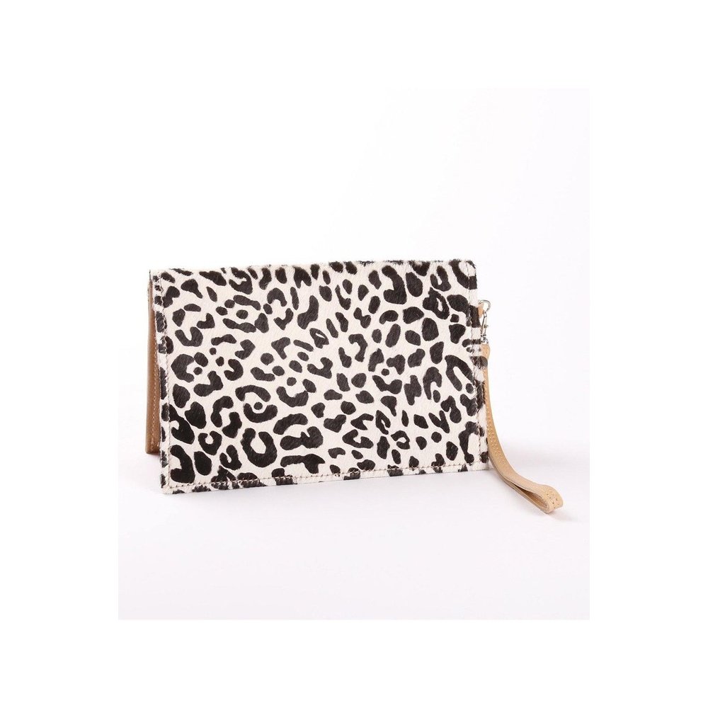 Cheetah Pouch Purse - White & Hazelnut - stok.