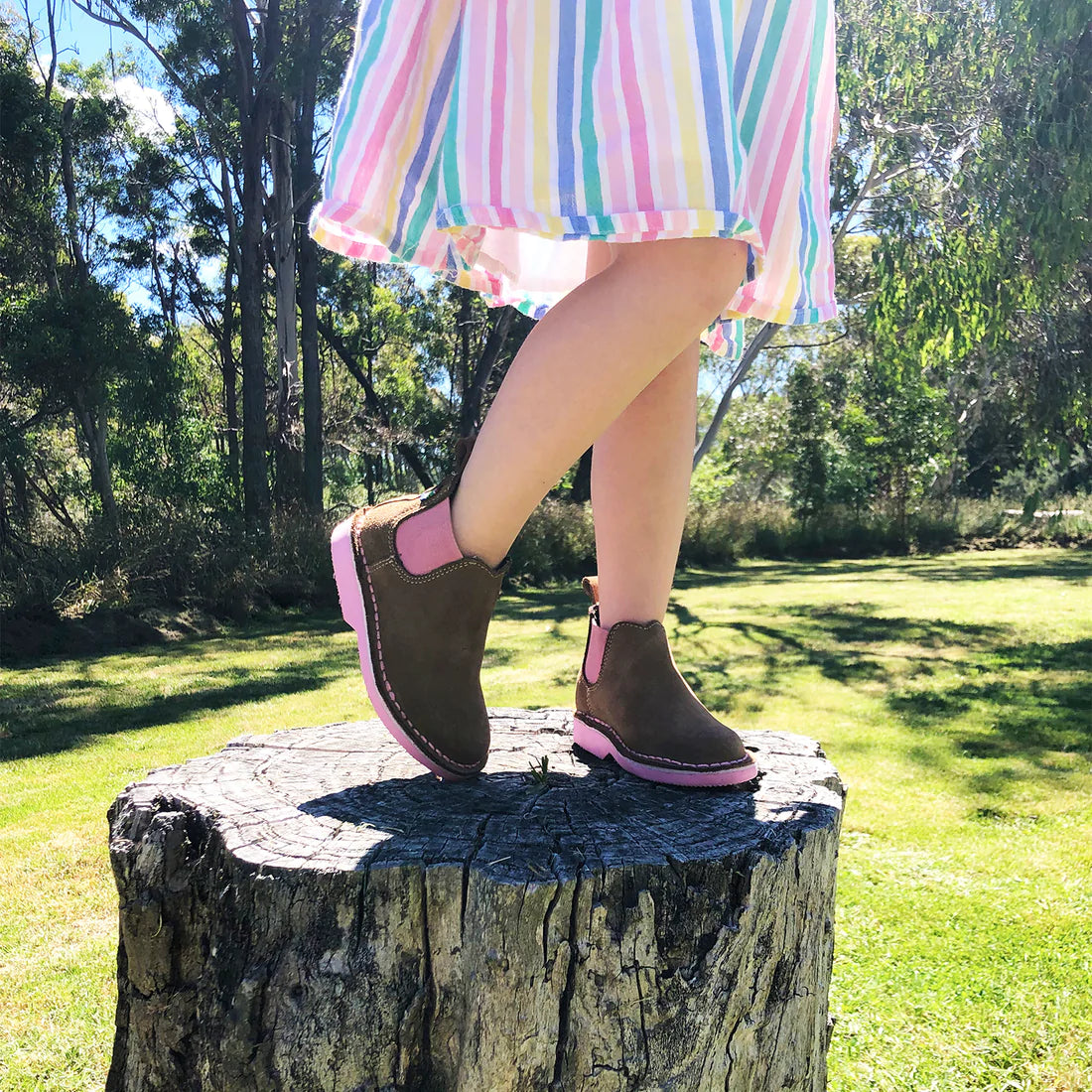 Kids Chelsea Boot - Pink Veldskoen shoes stok.