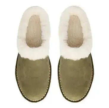 Sheepskin Slippers - Khaki Green