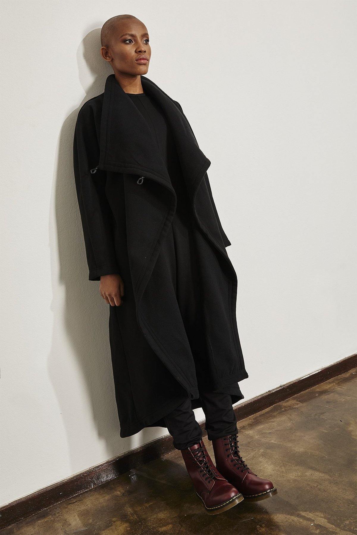 Melton Charcoal Coat - stok.