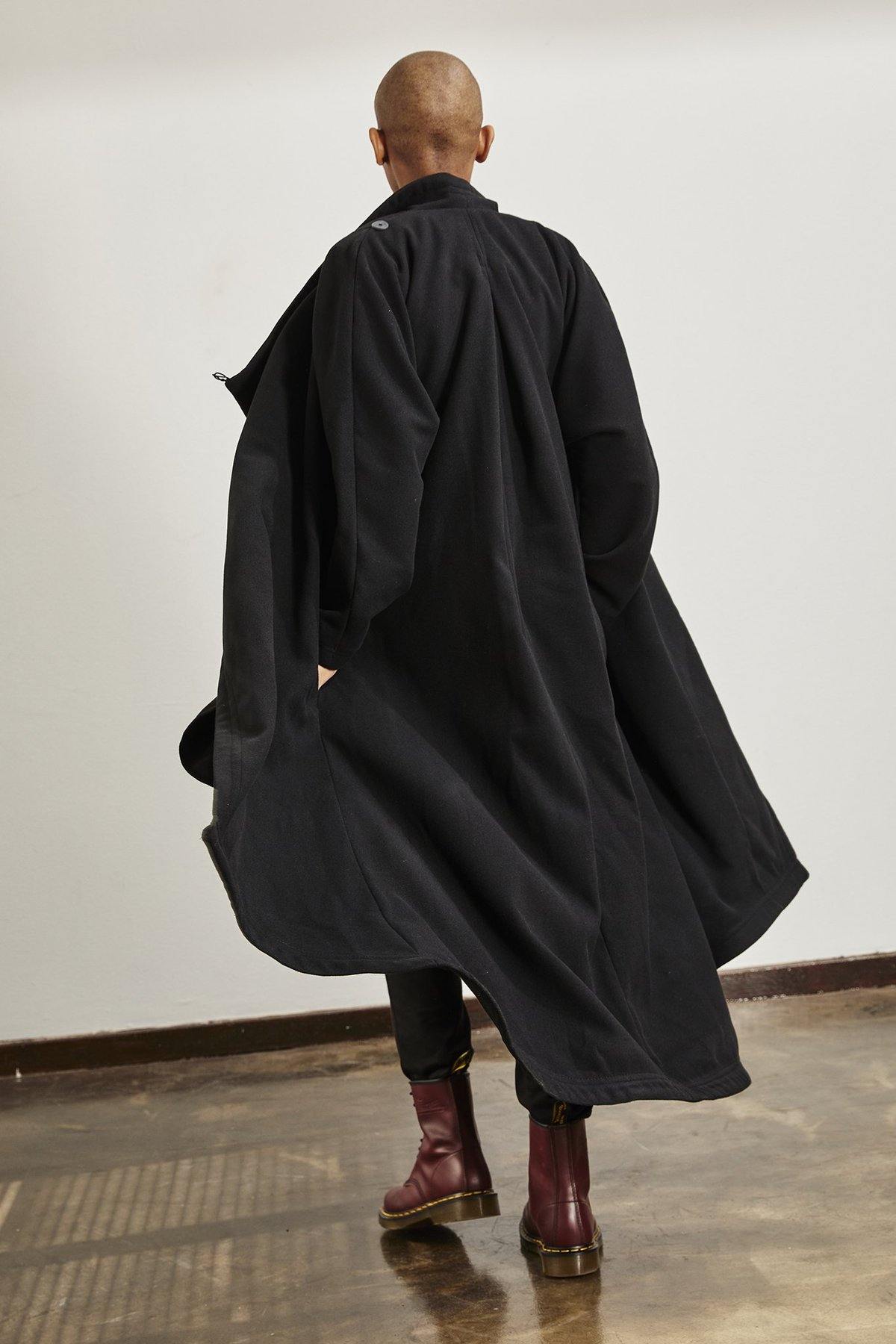 Melton Charcoal Coat - stok.